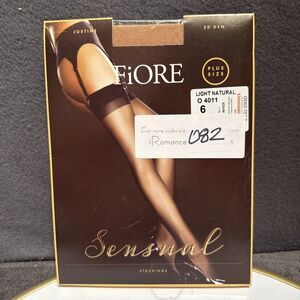 FiORE Plus Size Justine 20 Den Stockings Sensual Nude  Light Natural For Garters